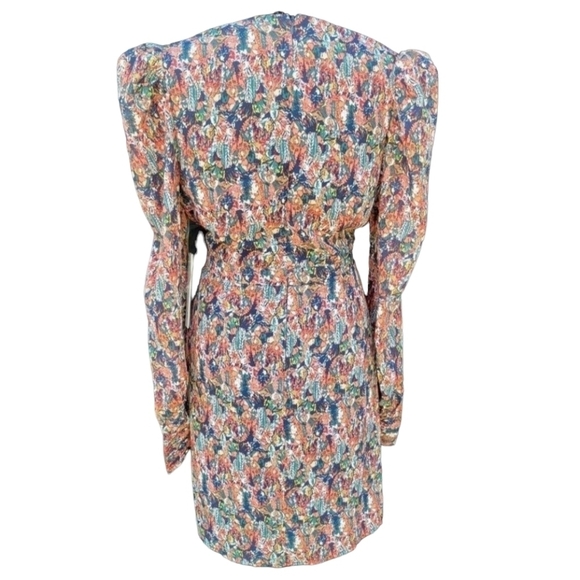 AQUA Abstract Feather V-neck Multi-Color Dress Women's. Size Medium. NWT $128. - Picture 6 of 7